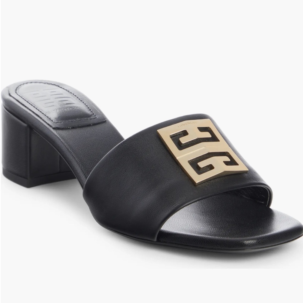 Givenchy leather block heel slide sandal brand new